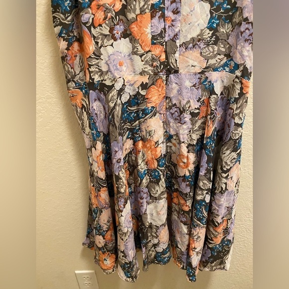 Rebecca Taylor Penelope V-Neck Silk Floral Multicolor Dress - Picture 7 of 11